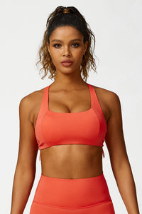 Women'S Drawstring Sports U-Neck Bra