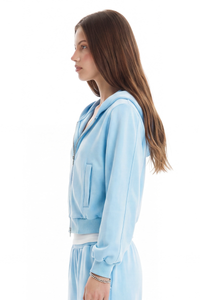 Women's Fall Vintage Washed Distressed Cropped Zip Up Jacket