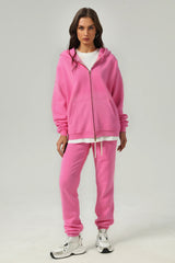 Unisex Fleece Zip-Up Hoodie Set: Pullover + Sweatpants