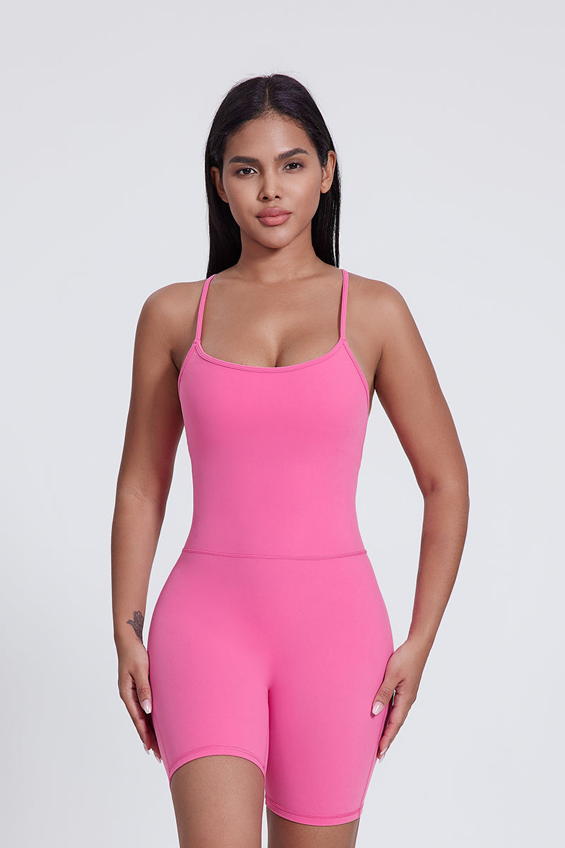 Women'S Backless Suspender Hip Lift And Belly Tucking Yoga Bodysuit