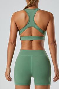 Women's deep V-neck triangle cup sports bra