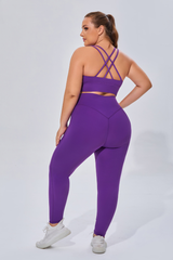 Plus Women's Sports Bra & Butt-Lifting Yoga Leggings Set