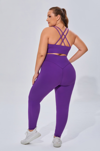 Plus Women's Sports Bra & Butt-Lifting Yoga Leggings Set