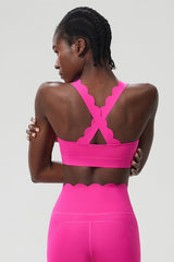Women Wave-Edge Double-Strap High-Impact Quick-Dry Sports Bra