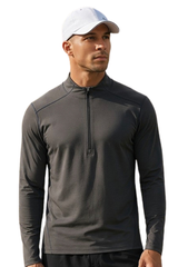 Men's Fall Half Zip Long Sleeve Cooling Sports Hiking T-shirt