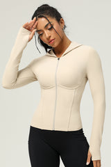 Women'S Hooded Slim Fit Sports Jacket