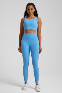 Double Strap Bra + 2-Piece Sports Leggings Set