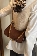 Women's Retro Thick Chain Strap Minimalist Shoulder Bag
