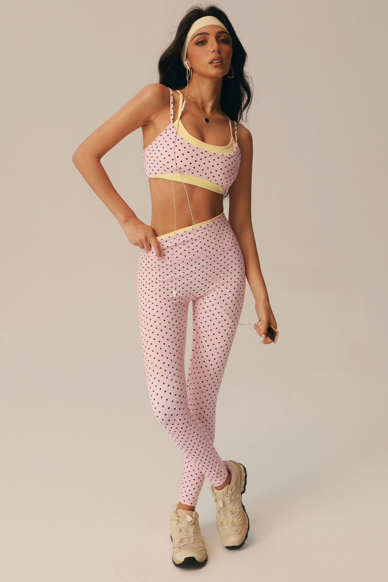 Women's Polka Dot Bra & High Waist Leggings Sport Yoga Sets