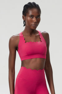 Women Wave-Edge Double-Strap High-Impact Quick-Dry Sports Bra