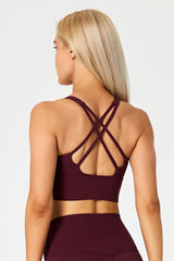 Detachable Chest Pad Cross-Back Sports Bra