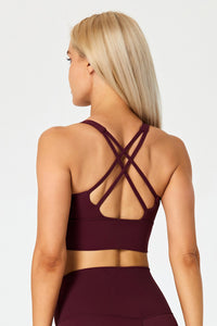 Detachable Chest Pad Cross-Back Sports Bra