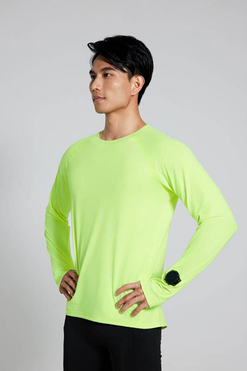 Men Round-Neck Quick-Dry Training Long Sleeve Top