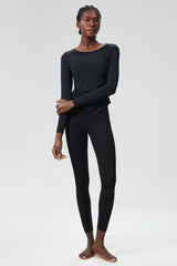 Women Plus-Size Lycra Naked-Feel High-Waisted Seamless Yoga Training Set: Side-Slit Top + Sculpting Leggings
