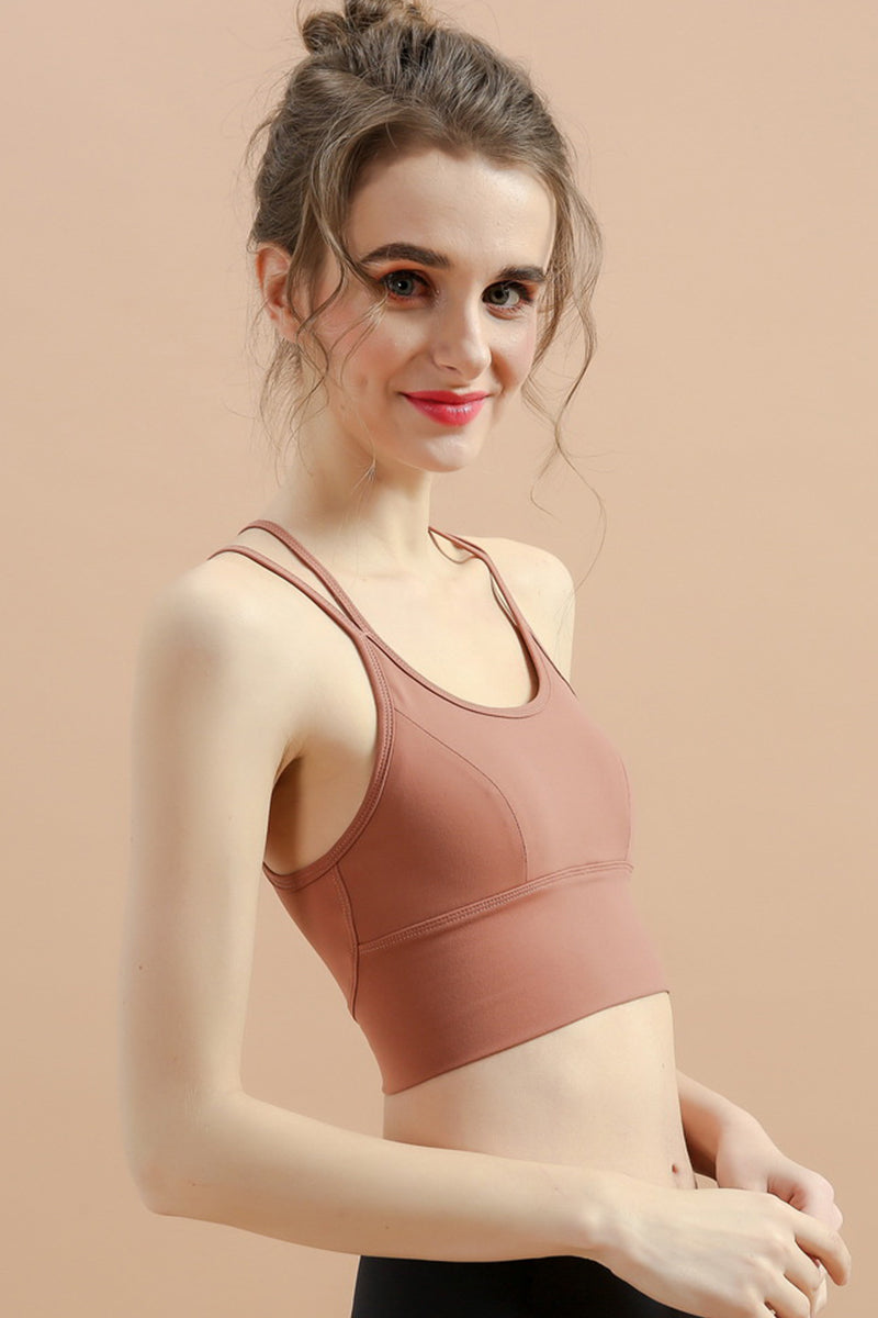 Women's Lace-up Cross-Back Sports Bra