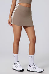 Women Color-Blocking High Rise Anti-Exposure Running Yoga Fitness Tennis Skirt