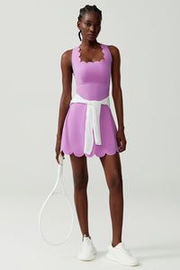 Women Wave-Trim Back-Cross Tennis Dress
