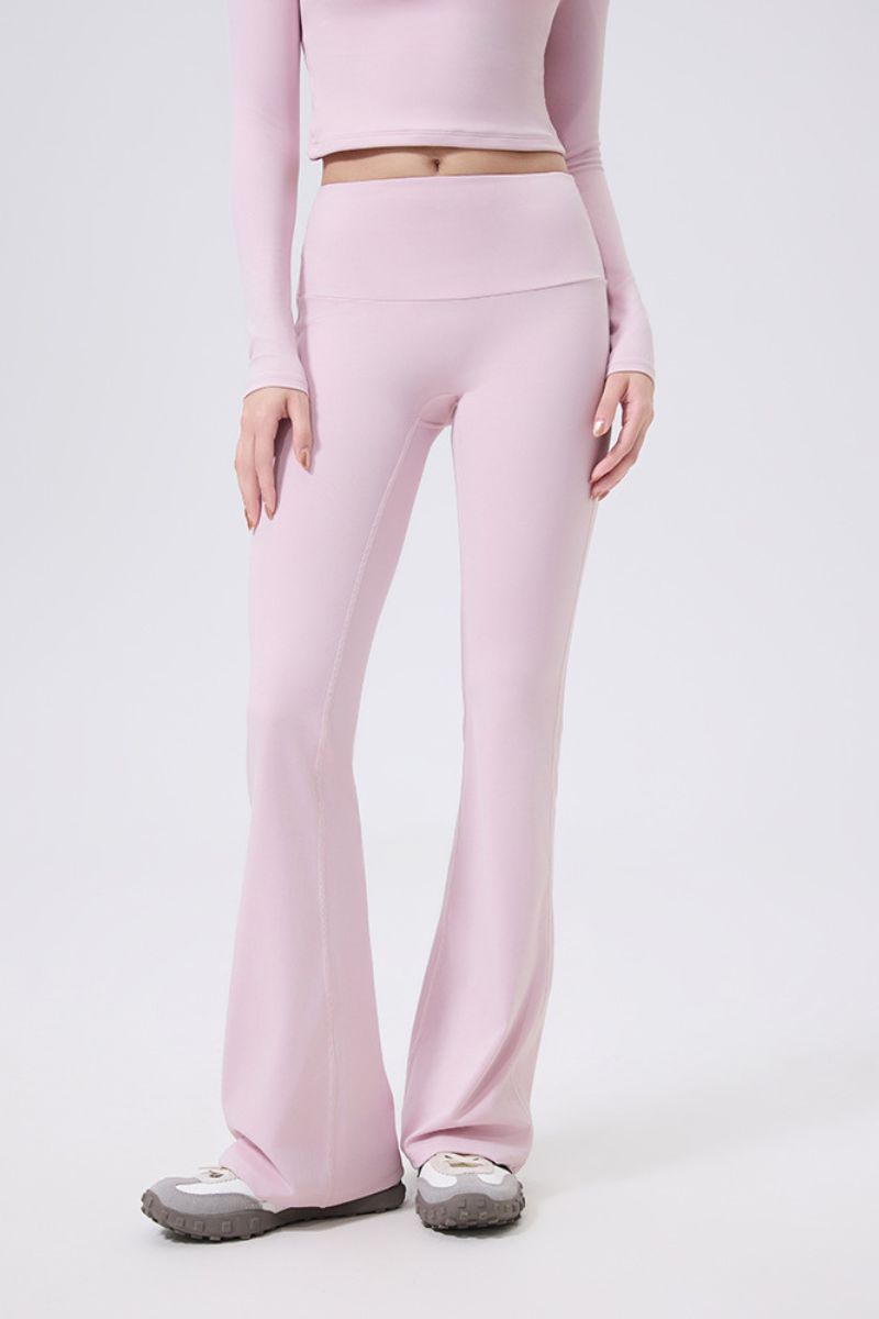 Low-rise wide-hem yoga flared pants