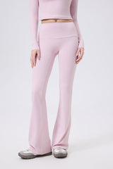 Low-rise wide-hem yoga flared pants