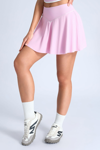 Women's V High Waist Naked Feel Pleated Sports Mini Skirt