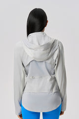 Women Cooling Uv50+ Slim-Fit Convertible Hood Outdoor Sun Protection Jacket