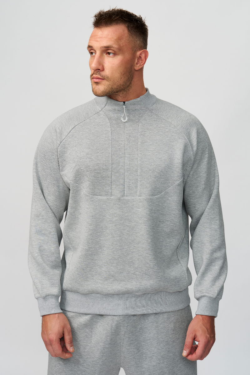 Men's Half-Zip Mock Neck Thermal Sweatshirt