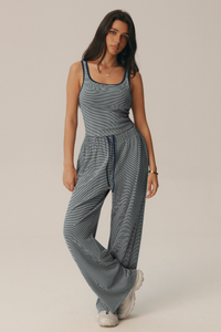 Women's Polka Dot Sets:Square Neck Tank Top & Wide Leg Pants