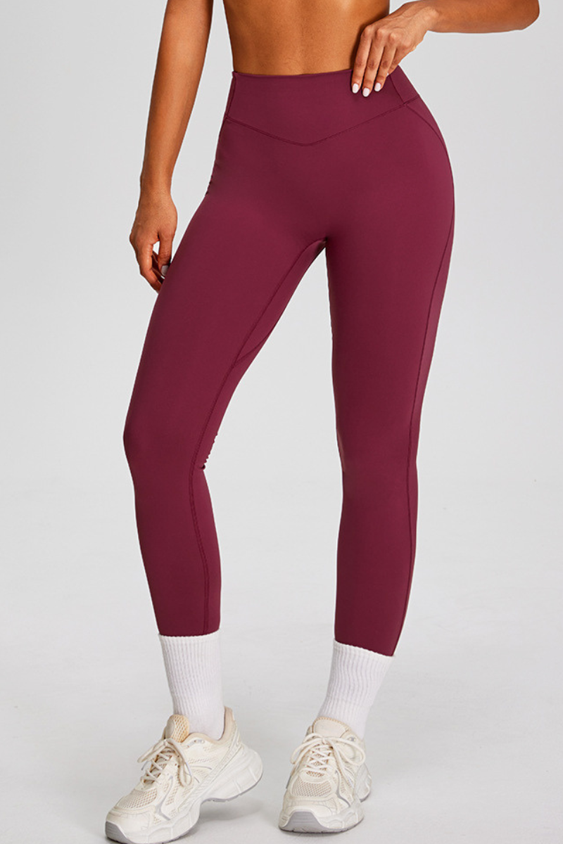 Women's Sports Naked-Feel High-Waisted Pleated Yoga Leggings