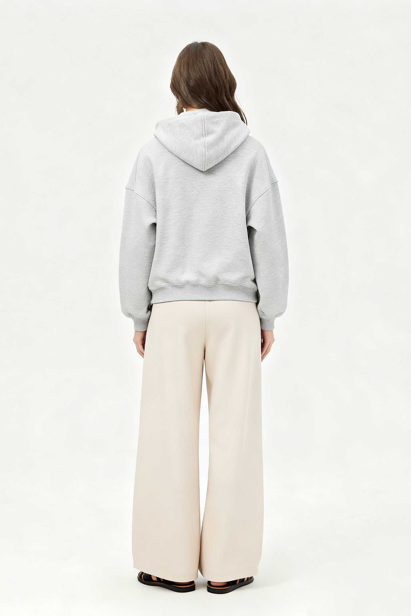 Unisex Boxy Cropped Zip-Up Fleece Hoodie