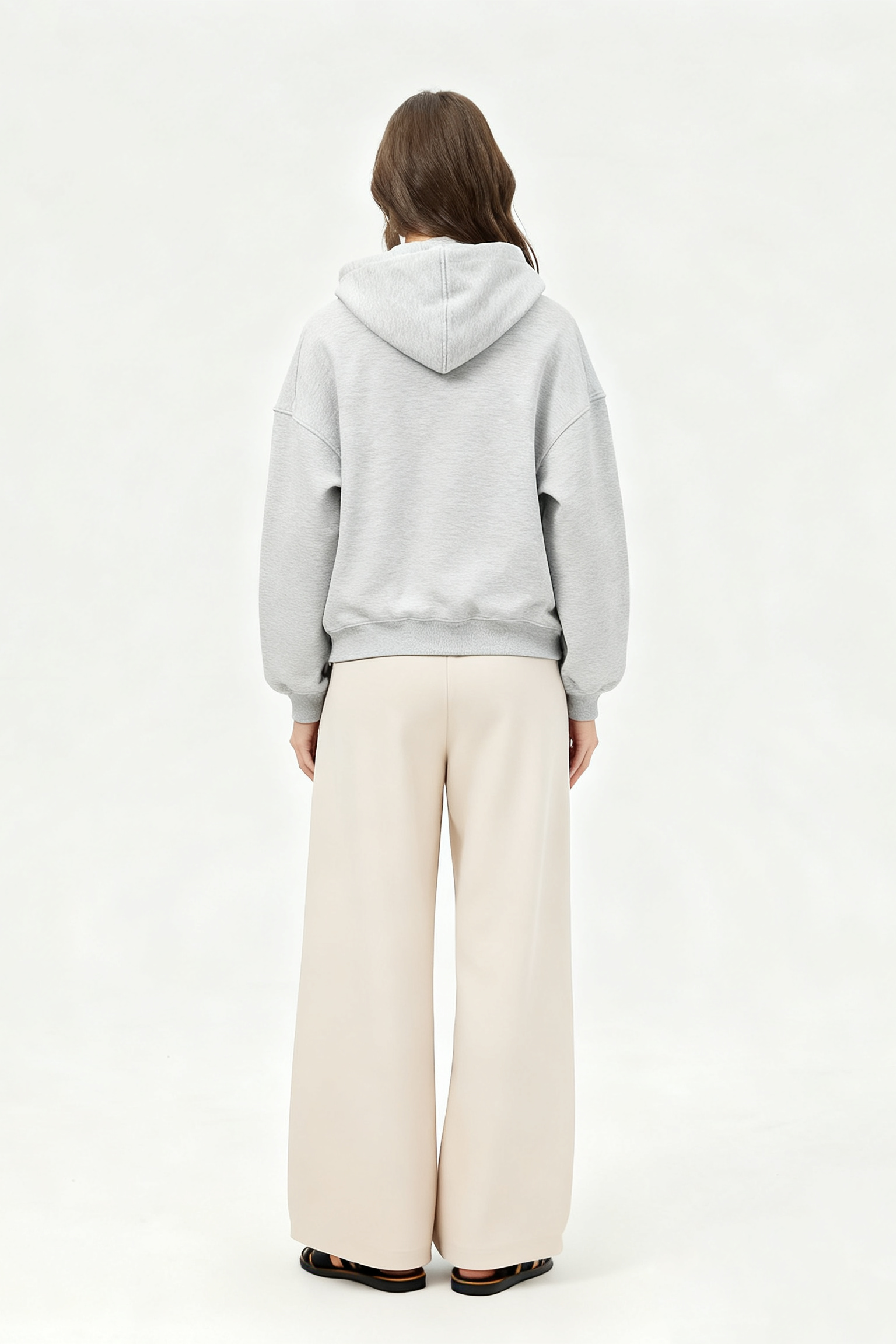 Unisex Boxy Cropped Zip-Up Fleece Hoodie