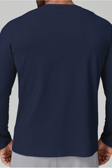 Men's Summer Crew Neck Skin-Friendly Solid Long Sleeve Athletic Top