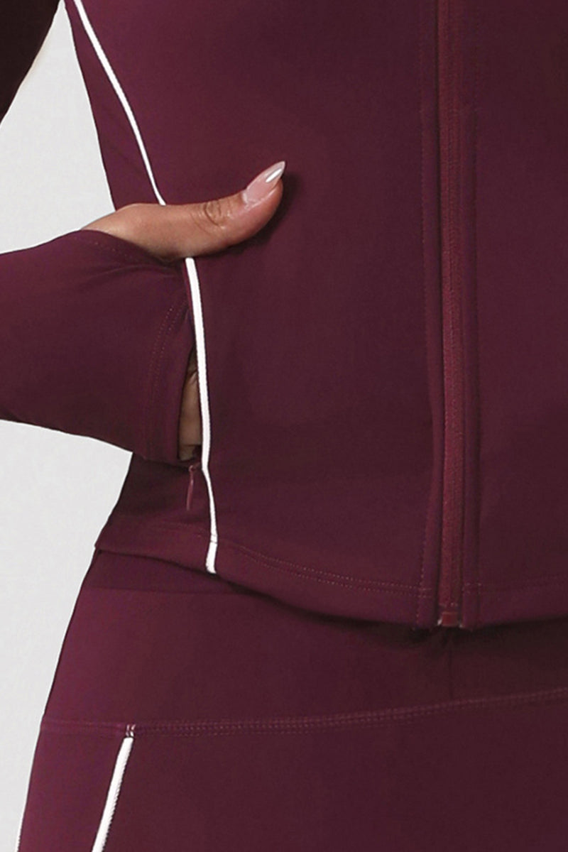 Women Yoga Set: Collared Jacket & Leggings