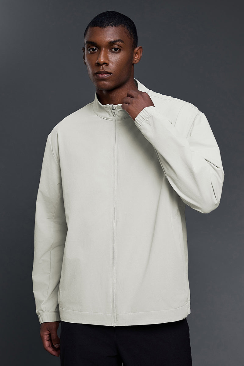 Men Stand Collar Windproof Loose Casual Zipper Jacket