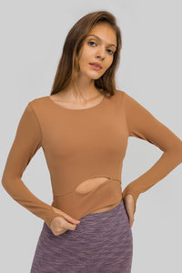 Women'S Yoga Slim Fit Long Sleeved Thumbhole