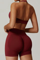 women's   high waisted Hanging sports bra& Leggings suits