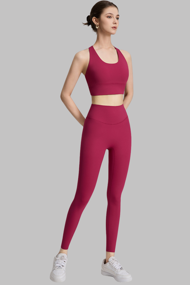 Women's Wide Strap Bra and High-Waisted Leggings 2-Piece Sets