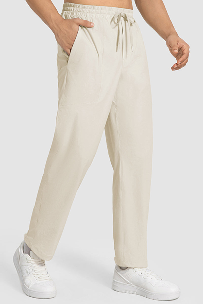 Men Loose Lightweight Quick-Dry Straight Leg Breathable High-Elastic Sports Pants