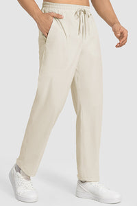 Men Loose Lightweight Quick-Dry Straight Leg Breathable High-Elastic Sports Pants