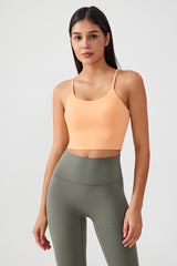 Women Gathering Anti-Shock One Cup Back Fitness Yoga Exercise Camisole Top