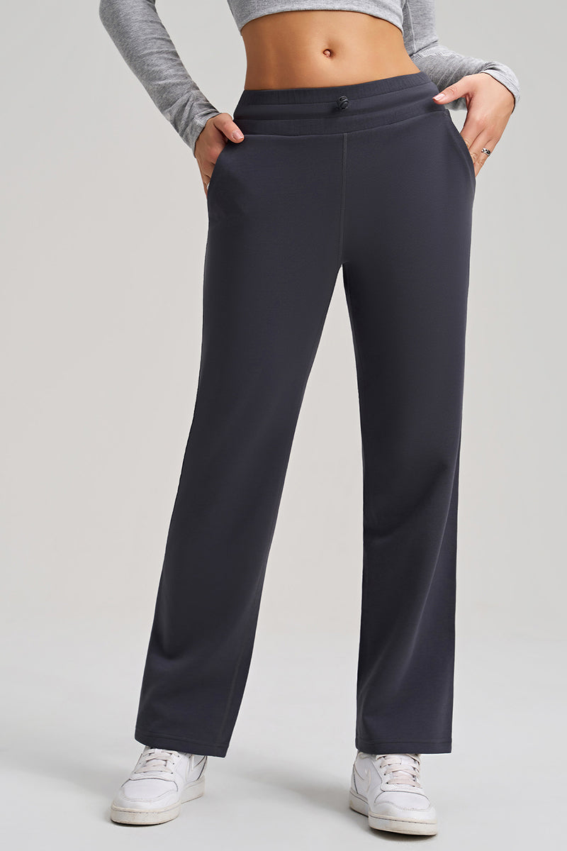 Women Wide Leg Relaxed Fit Mid Waist Yoga Lounge Pants