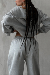 Short-sleeved hooded sweatshirt set