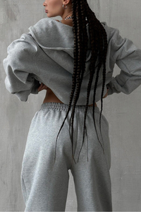 Short-sleeved hooded sweatshirt set