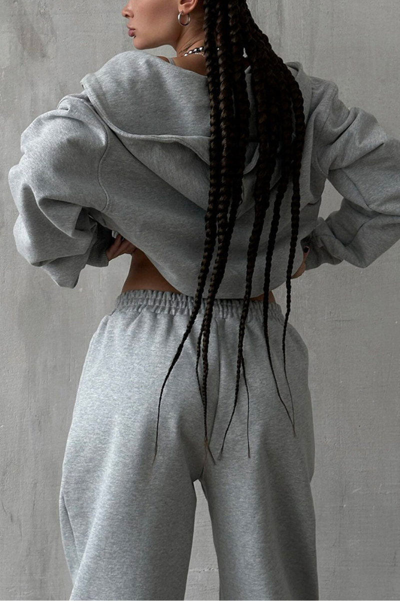 Short-sleeved hooded sweatshirt set