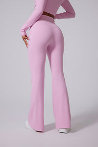 Women'S Brushed V-Shaped High-Waisted Skinny Sculpting Sports Bell Bottoms
