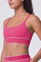 Women's Color Block Ribbed Thin Strap Sports Bra