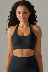 Seamless Backless Halter Sport Bra