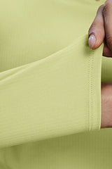 Women V-Neck Stretchy Slim-Fit Yoga Long Sleeve Top