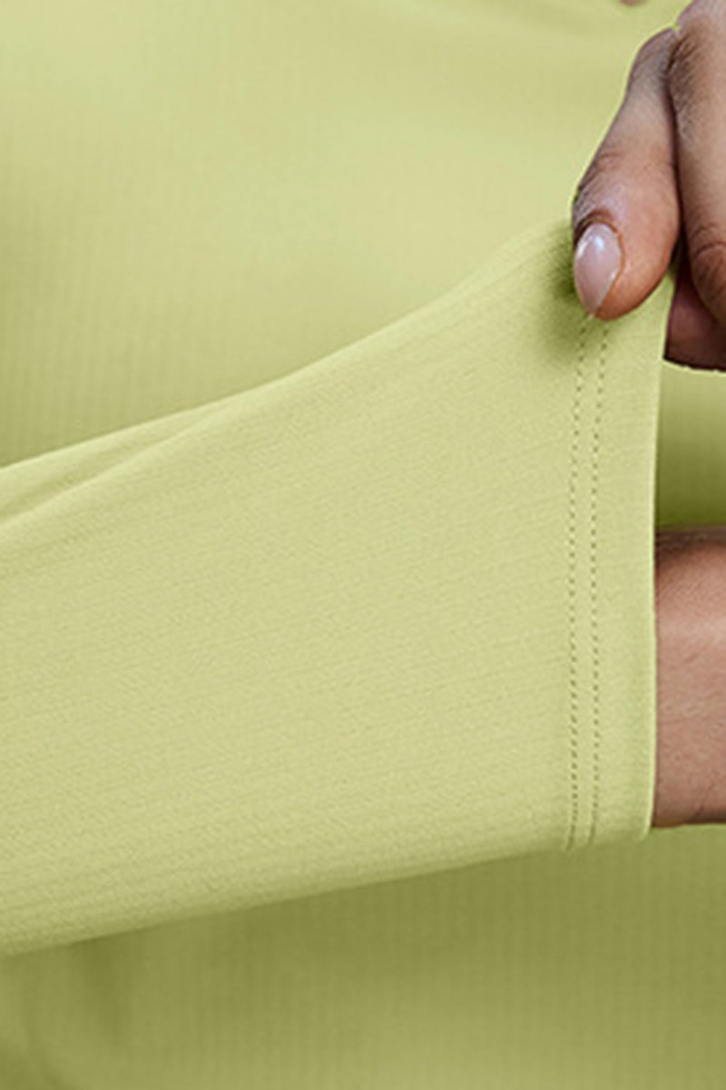 Women V-Neck Stretchy Slim-Fit Yoga Long Sleeve Top