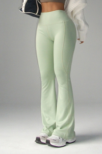 Women's Solid High-Waist Flared Yoga Pants