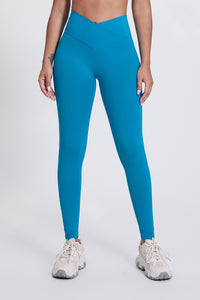 Women'S Bright Crossover High-Waisted Hip Lift Dance Stretch Cropped Pants